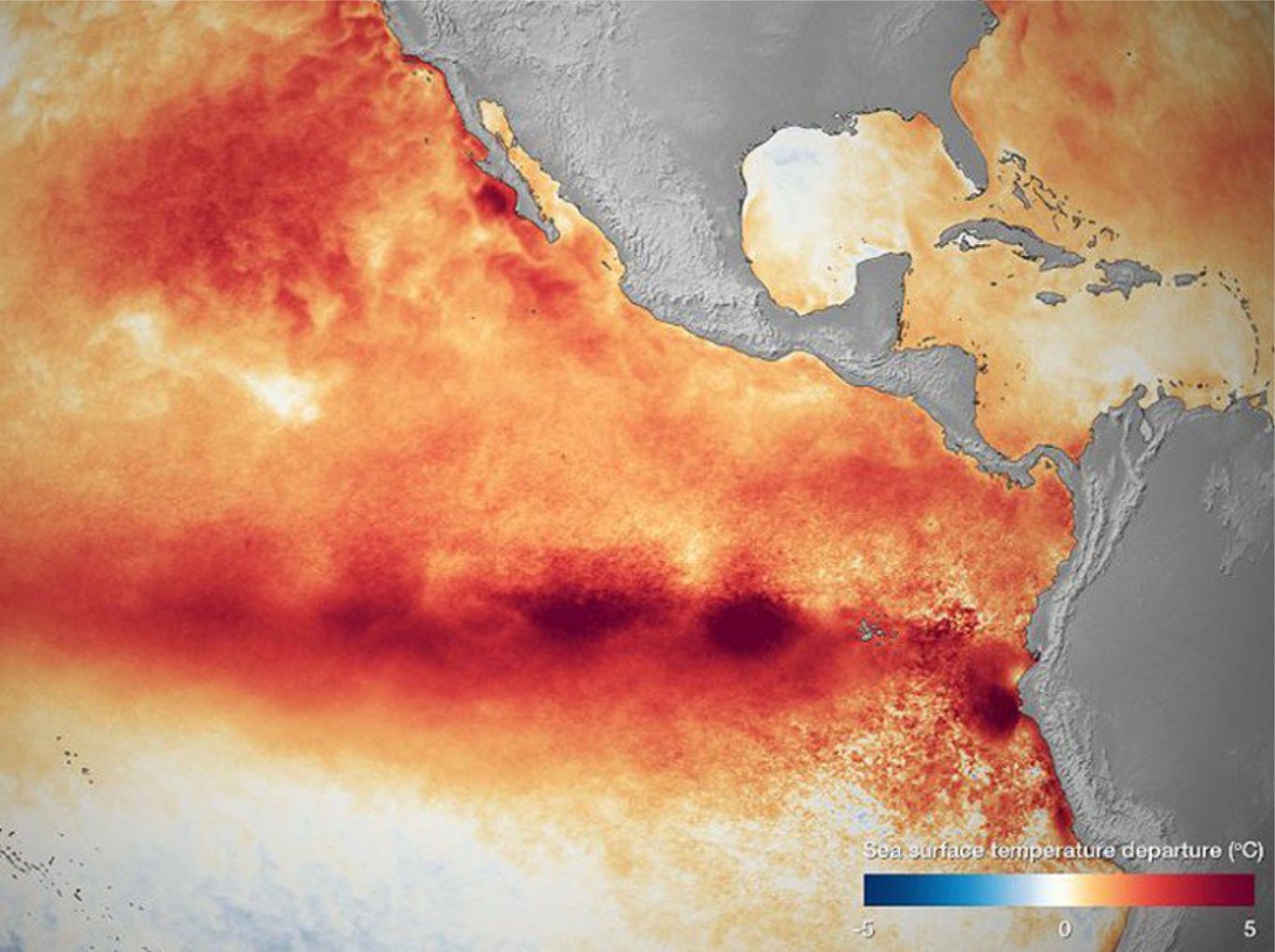 Anomalías promedio de temperatura superficial del mar al frente de la Costa Pacífica colombiana- Cider | Uniandes