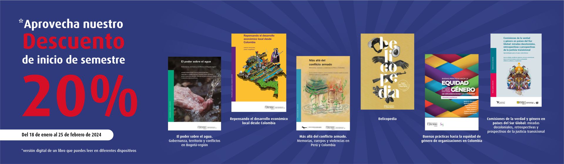 Descuentos de Bienvenida de semestre -20% en e-books | Cider Uniandes
