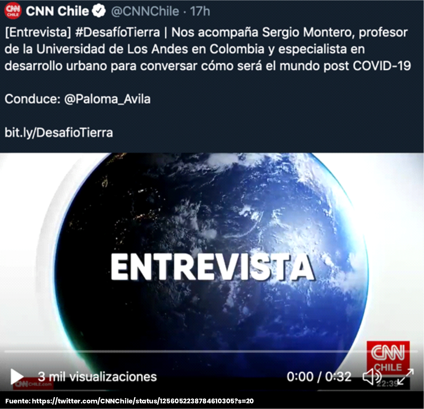 Sergio Montero en CNN Chile. Desafío tierra 1 - Cider | Uniandes
