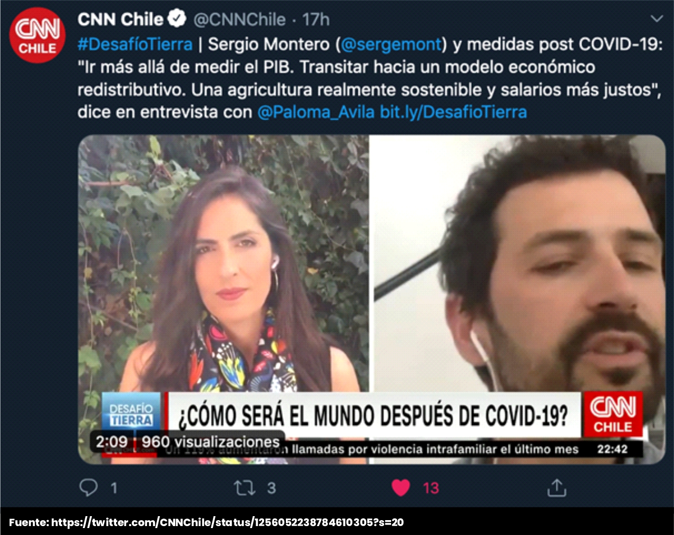 Sergio Montero en CNN Chile. Desafío tierra 2 - Cider | Uniandes