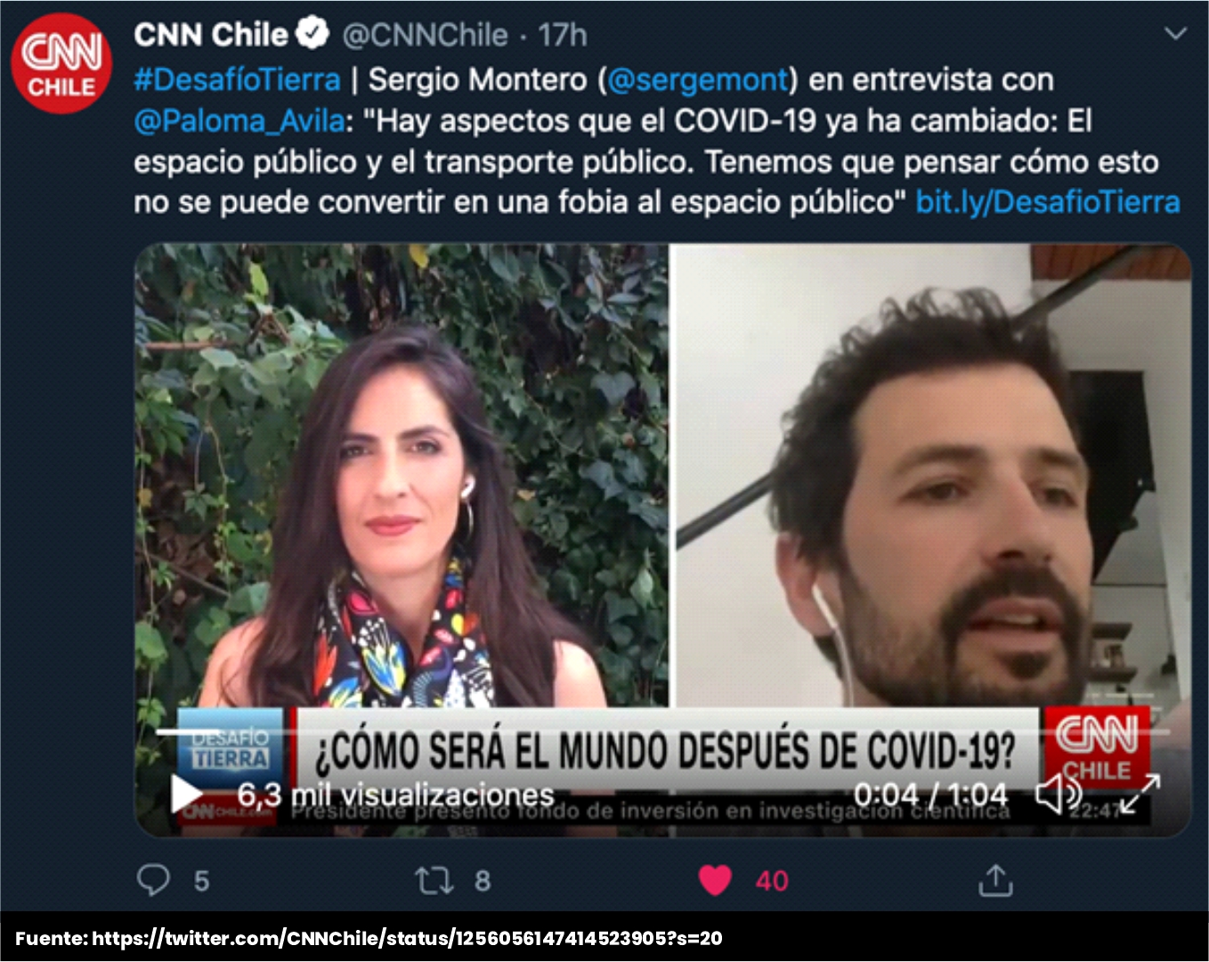 Sergio Montero en CNN Chile. Desafío tierra 3 - Cider | Uniandes