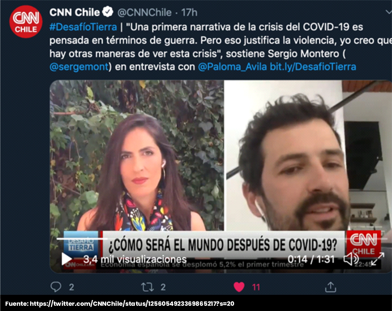 Sergio Montero en CNN Chile. Desafío tierra 4 - Cider | Uniandes