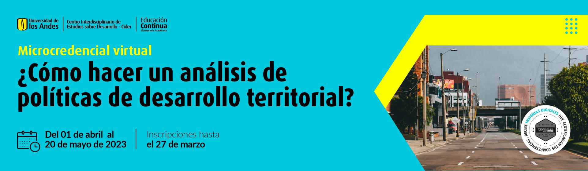 Microcredencial ¿Cómo hacer un análisis de políticas de desarrollo territorial?