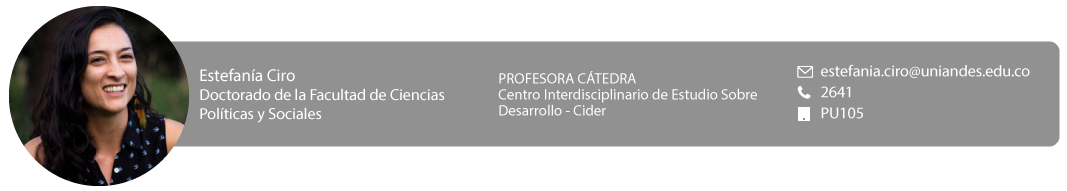 Estefanía Ciro profesora cátedra - Cider | Uniandes