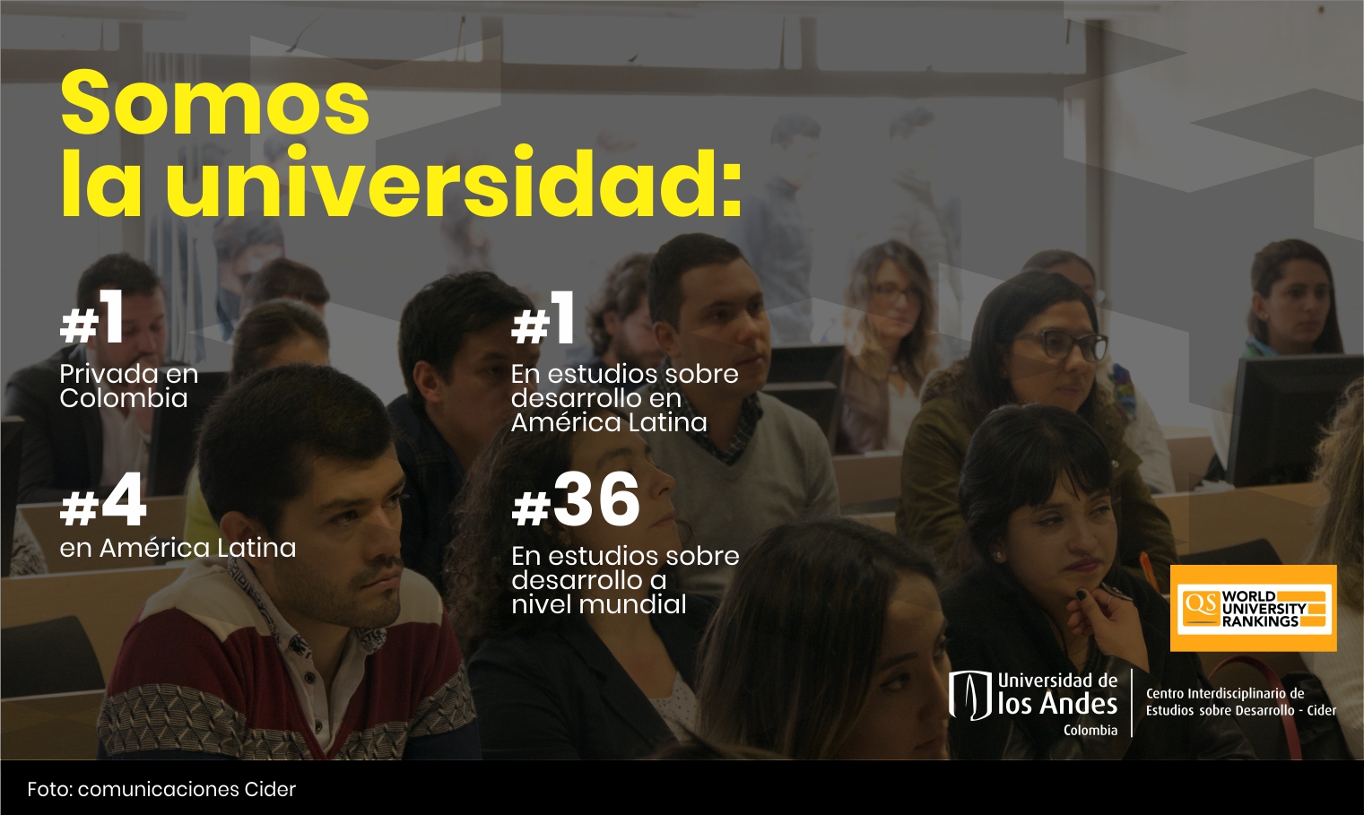 QS 2020: Los Andes mantiene el primer lugar en estudios de desarrollo- Cider | Uniandes