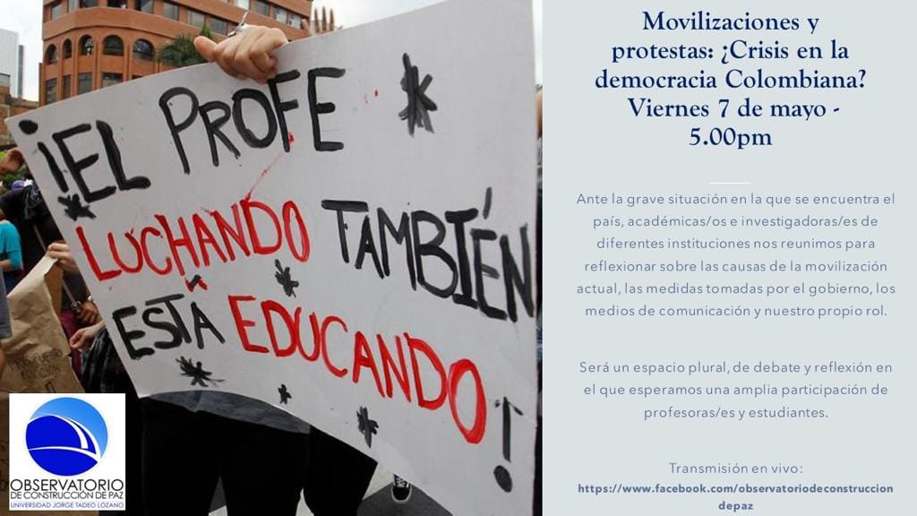 Diana Gómez participó en evento Movilizaciones y protestas: ¿Crisis en la democracia colombiana? Cider | Uniandes