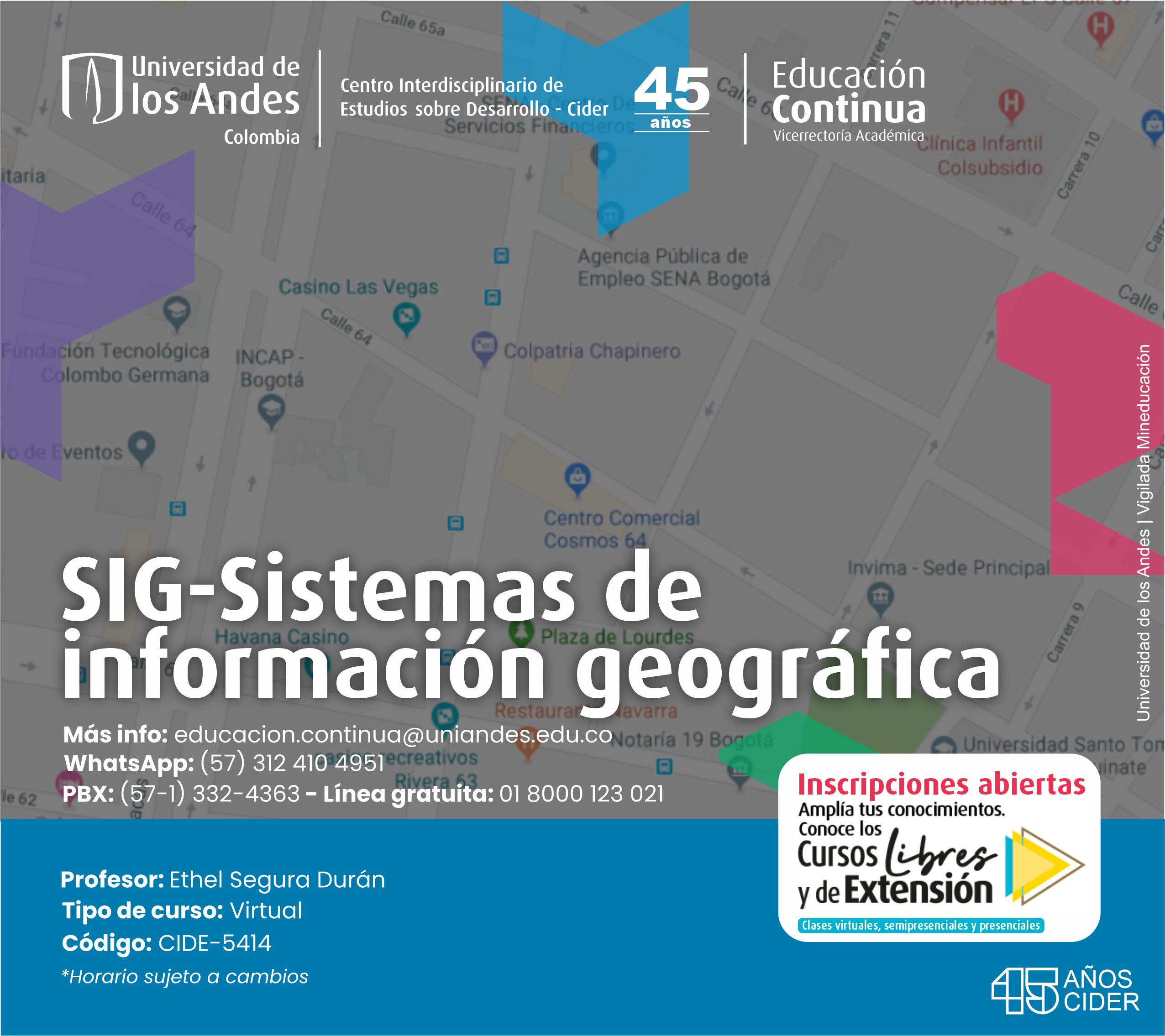 cursos-libres-extensión-SIG sistemas información geográfica- Cider | Uniandes