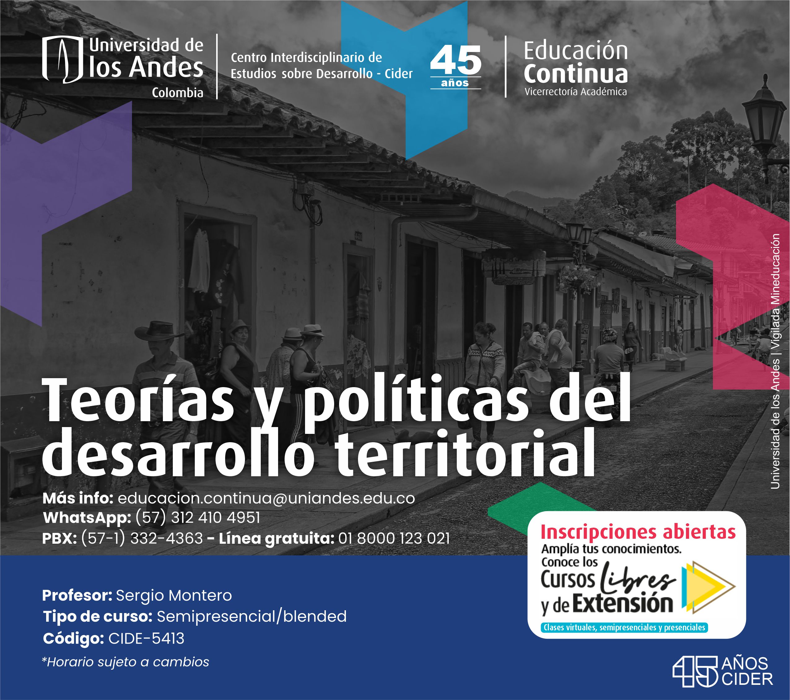 cursos-libres-extensión-Teorías y políticas del desarrollo territorial- Cider | Uniandes