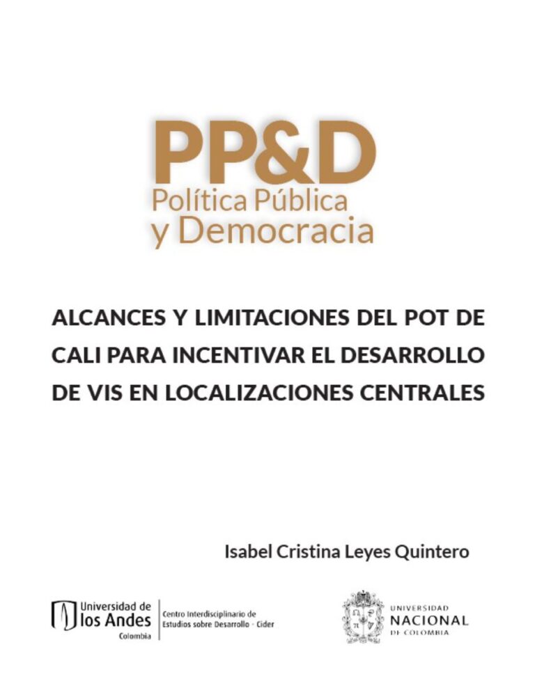Documento Política Publica Democracia Alcance Limitaciones POT Cali Incentivar Desarrollo Vis P